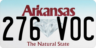 AR license plate 276VOC