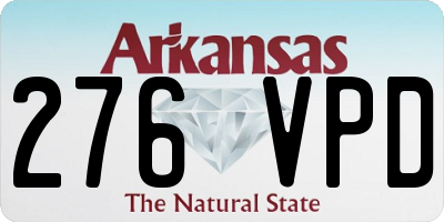 AR license plate 276VPD