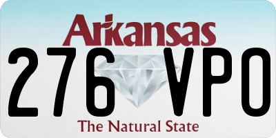 AR license plate 276VPO