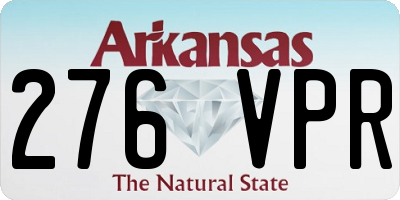 AR license plate 276VPR