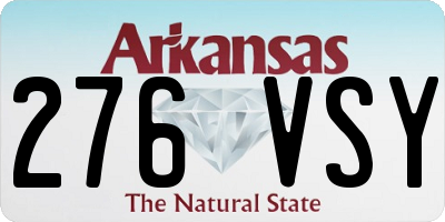 AR license plate 276VSY