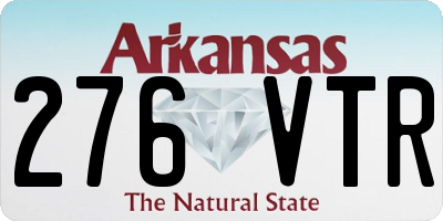 AR license plate 276VTR