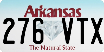 AR license plate 276VTX