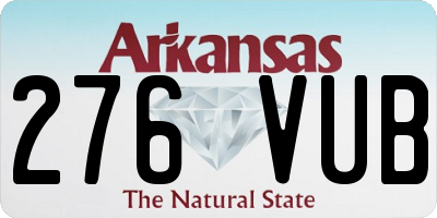 AR license plate 276VUB