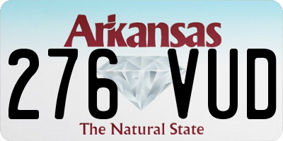AR license plate 276VUD