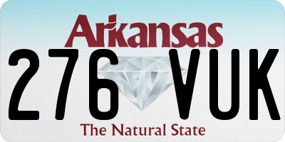 AR license plate 276VUK