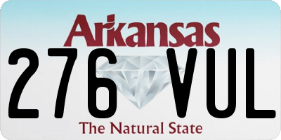 AR license plate 276VUL