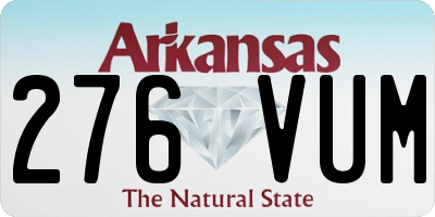 AR license plate 276VUM