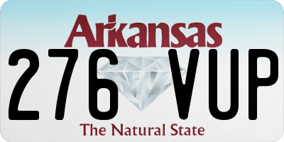 AR license plate 276VUP