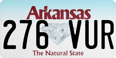 AR license plate 276VUR