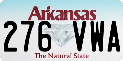AR license plate 276VWA