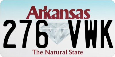 AR license plate 276VWK