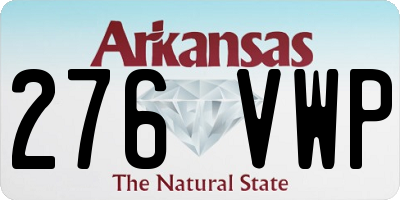 AR license plate 276VWP