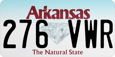 AR license plate 276VWR