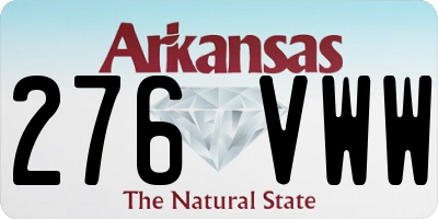 AR license plate 276VWW