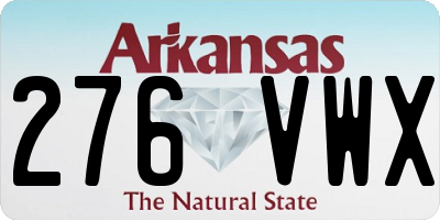 AR license plate 276VWX