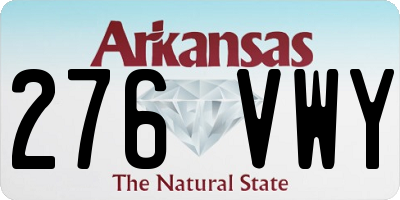 AR license plate 276VWY