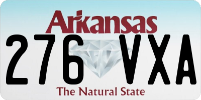 AR license plate 276VXA