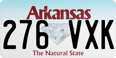 AR license plate 276VXK