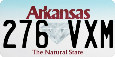 AR license plate 276VXM