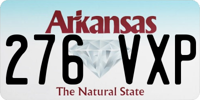AR license plate 276VXP