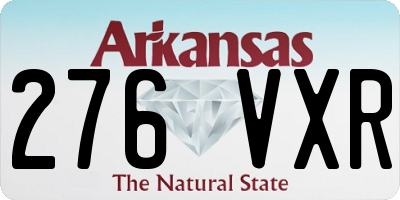 AR license plate 276VXR