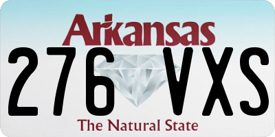 AR license plate 276VXS