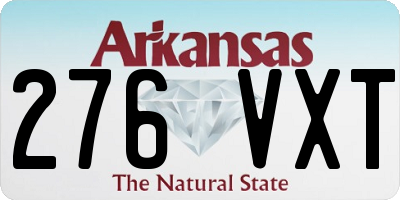 AR license plate 276VXT
