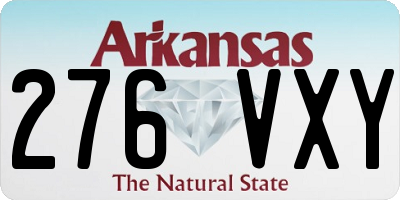 AR license plate 276VXY