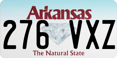 AR license plate 276VXZ
