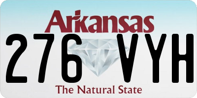 AR license plate 276VYH