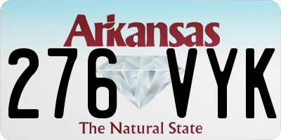 AR license plate 276VYK