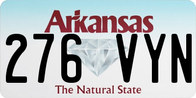 AR license plate 276VYN