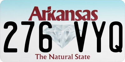 AR license plate 276VYQ