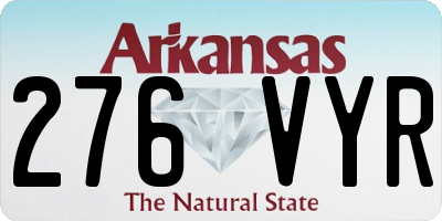 AR license plate 276VYR