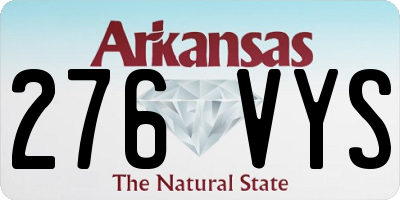 AR license plate 276VYS