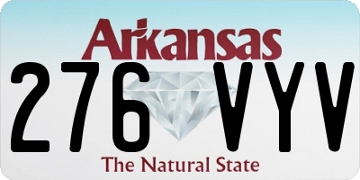 AR license plate 276VYV