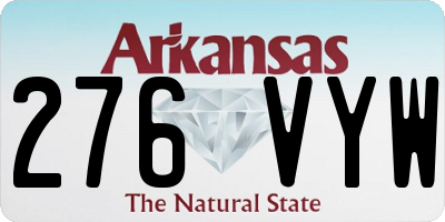 AR license plate 276VYW
