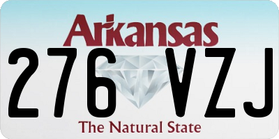 AR license plate 276VZJ