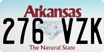 AR license plate 276VZK