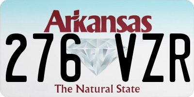 AR license plate 276VZR