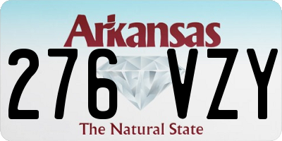 AR license plate 276VZY