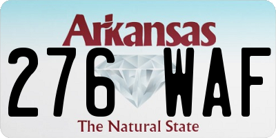 AR license plate 276WAF