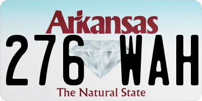 AR license plate 276WAH