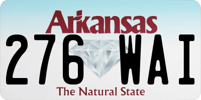 AR license plate 276WAI