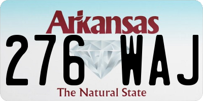 AR license plate 276WAJ