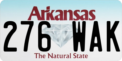 AR license plate 276WAK