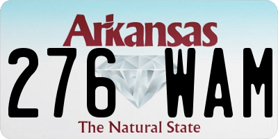 AR license plate 276WAM