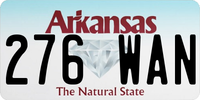 AR license plate 276WAN