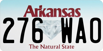 AR license plate 276WAO